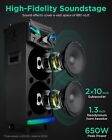 Karaoke Machine With 2 Microphones  Bluetooth Dual-10 Karaoke Speaker