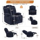 Swivel Rocker Recliner Chair For Adults With Heat And Massage plush Flannel