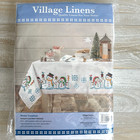 Village Linens Stamped Cross Stitch Tablecloth 50 X 50 Winter Snowman