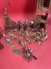 Elastolin Germany Medieval Warriors Lot W  Siege Towers Catapult Horses