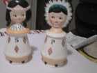 Vintage Rare Holt Howard Native American  Indian Boy And Girl Salt And Pepper