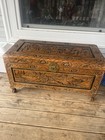 An Antique Chinese Carved Camphor Wood Chest   The Chest Is Made Out Of Wood  