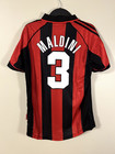 Ac Milan 1998 99 Home Jersey Maldini  3 Adidas Football Shirt Kit 2 Badges