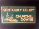 Vintage Kentucky Derby Churchill Downs Horse Racing Metal License Plate Tag