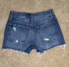 We The Free Womens Distressed Button Fly High Rise Denim Short 100  Cotton Sz 25