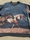 90s Woven Tapestry Blanket Pullover Sweatshirt Wild Horses Western Goblincore L