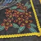 Vtg Rare 1962 Seattle World   s Fair Black Velvet Fringed Pillow Cover Mt Rainier