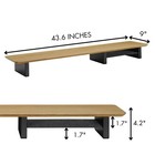 Xl Oak Wood Monitor Stand For Desk  44 Inch  Large Monitor Stands For 2 Monit   