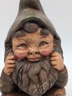 Vintage 1970s Hand Painted Ceramic Sitting Gnome Figurine Alberta Molds 8 