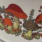 Vintage Mushroom Enamel Bowl 7    Retro 70s Mcm Boho Camping Kitchen