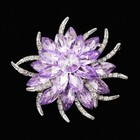 Lilac Rhinestone Crystal Flower Bouquet Pendant Brooch Pin Bridal Bridesmaid