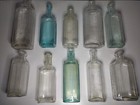 10 Embossed Pharmacy Druggist Apothecary Medicine Antique Bottles