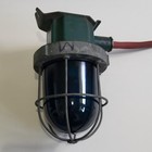 Explosion Proof Industrial Marine Light W Blue Holophane Lens Vintage Nautical