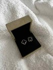 Vc   Arpels Vintage Alhambra Stud Earrings 18k Yellow Gold Onyx