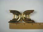 Vintage Gold Tone Belt Buckle Art Deco Style Geometric Double C Design