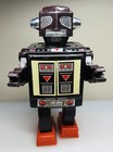 1971 Horikawa Space Fighter Brown Tin Plastic Robot Battery Operated Works Japan