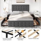 Full queen king Size Bed Frame Upholstered Platform Bed Frame W 4 Storage Drawer