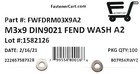  100   M3 Stainless Steel Fender Washer Din9021 3mm Metric Large Od Washer A2