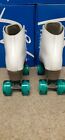 Riedell Leather White  Quad Roller Skates Women Size 6 5  Energy Outdoor Wheels