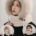 3 In 1 Womens Knit Beanie Hat Fleece Lined Winter Scarf Mask Set Snow Caps      