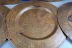 Set Of 5 Large Vintage Hammered Copper Chargers 15 5    Rustic Primitive