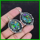Oval Fiesta Kingman Turquoise Gemstone 925 Sterling Silver Drop Dangle Earrings