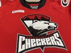 Charlotte Checkers Ahl Mic Game Worn Used Authentic Goalie Jersey 58g Ccm