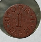 Opa Red Point Wwii Us Ration Token