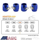 4pcs 8an An8 1 2  18mm Id Fuel Hose Line End Cover Clamp Finisher Fitting Blue
