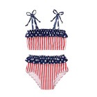 Toddler Swimsuit Girl Two Piece Bathing Suit Ruffle 2-3t Independence Day