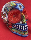 Mexican Fine Folk Art Huichol Tribe Intricately Beaded Life-sized Human Skull