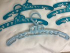 Vintage 6 Blue Childs Baby Hangers Bambi Deer Rabbit Squirrel Made In Ny Usa