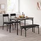 Dining Table Set For 4 Kitchen Table W upholstered Bench   Chairs Dinette Set Us