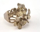 Ring Butterflies Adjustable Ring Bezel - Raw Brass  18mm 8us Inner Size - 2733