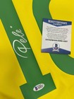 Pele Hand Signed Jersey Autographed Size M Brazil Beckett Coa