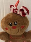 Dan Dee Gingerbread Girl Plush Christmas Holiday 8    Red Bow Woman Decoration Toy