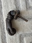 French-style Antique Victorian Cast Iron Door Knocker  Ball In Lady s Hand Rare