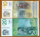 Set Serbia  10 20 Dinara  2013  Picks 54b-55b  Unc