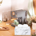 Rectangular Tissue Box Cover With Magnetic Bottom Marble White Medium