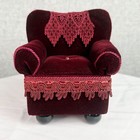 Sewing Pin Cushion Chair Collectible Cushions Dritz Burgundy Or Fits 8-10  Dolls