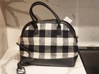 Dream Control Checkered Satchel In Black  white  new With Tags 