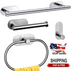 4 Piece Towel Bar Set Bath Accessories Bathroom Hardware - Brushed Nickel Stain
