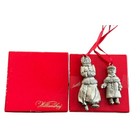 Vintage Pewter Kirk Stieff Williamsburg Caroler Christmas Ornaments W  Box