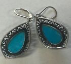 Estate Jewelry Ladies Turquoise Earrings Sterling Silver 