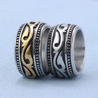 Vintage Mens Stainless Steel Domineering Totem Circle Ring Size 7-15