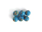 Vintage Blue Japanese Millefiori Bead Lot 8mm   Lampwork Glass  Tombo Dama