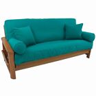 Full Size Solid Color Twill Futon Cover  20 Colors   With 2 Pillows No Bolsters