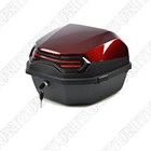 Motorcycle Tail Box Large Capacity W  Night Reflective Light Black red Universal