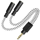 Headphone Splitter  Knitted 3 5mm Audio Splitter Trs 3-pole Aux Splitter Cabl   