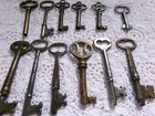 Antique Skeleton Keys Vintage Old Lot Of 12 Mixed Metal  Steampunk Victorian